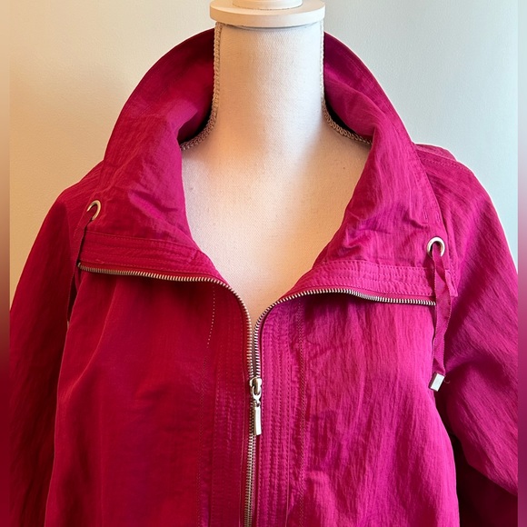 Chico’s Full Zip Nylon-Cotton Blend Magenta Jacket - Picture 2 of 14